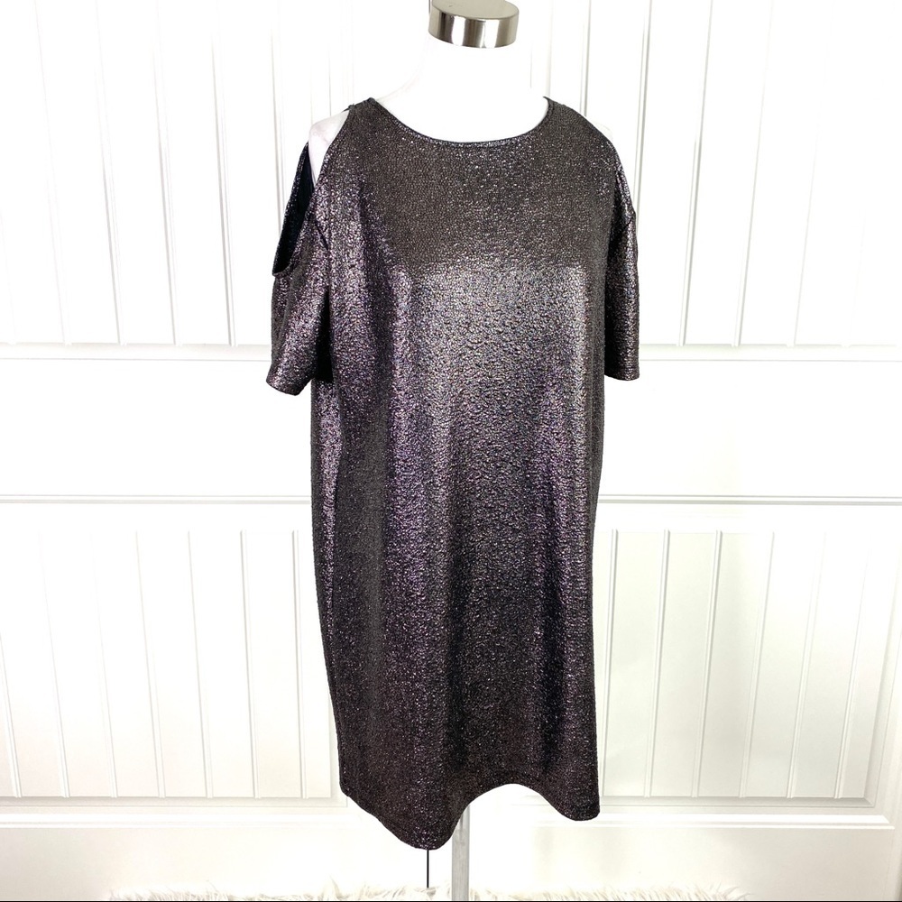 ASOS Motel Rocks Savannah Pewter Foil Mini Dress - Picture 3 of 6
